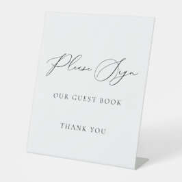 Please Sign Our Guest Book Wedding Sign Minimalist Sockelschild