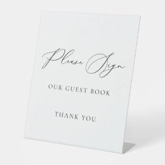 Please Sign Our Guest Book Wedding Sign Minimalist Sockelschild