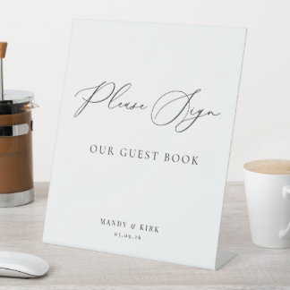 Please Sign Our Guest Book Wedding Sign Minimalist Sockelschild