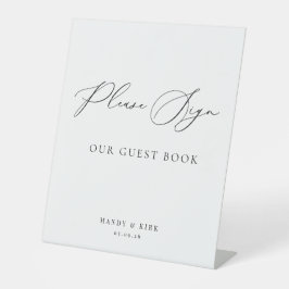 Please Sign Our Guest Book Wedding Sign Minimalist Sockelschild