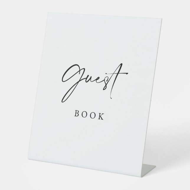 Please Sign Our Guest Book Wedding Sign Modern  Sockelschild (Vorderseite)