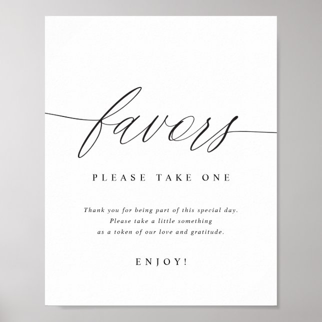 Please Take One Elegant Modern Wedding Sign Poster (Vorne)