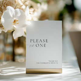Please Take One Minimalist Wedding Favor Sign Einladung