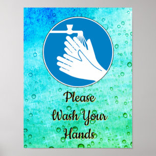 Please Wash Your Hands 2020 Bathroom Hygiene Sign Poster