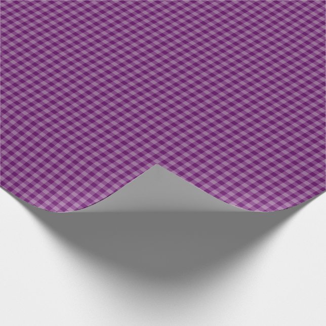 Pleasing Purples 01 Gingham-Gift Wrapping Paper Geschenkpapier (Ecke)
