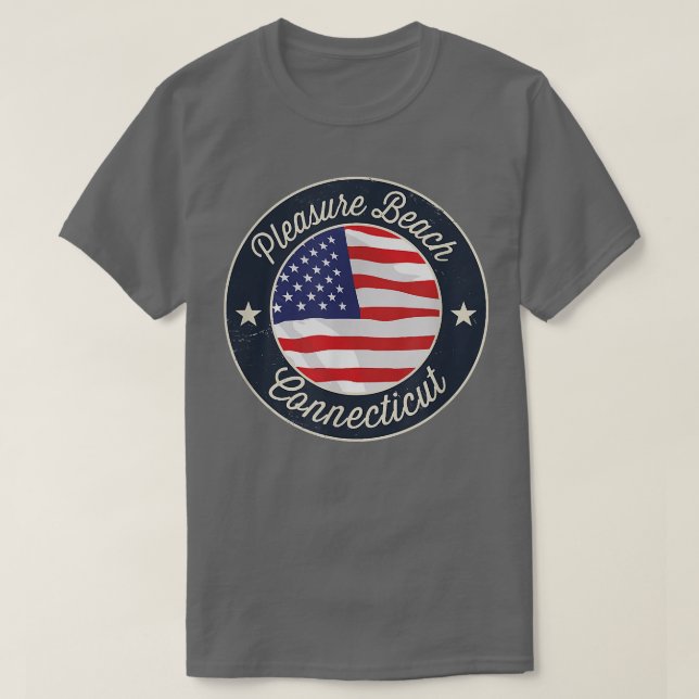 Pleasure Beach - Patriotic Connecticut Souvenir T- T-Shirt (Design vorne)