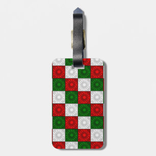 Pleated Corners Red-White-Green-LUGGAGE TAG Gepäckanhänger