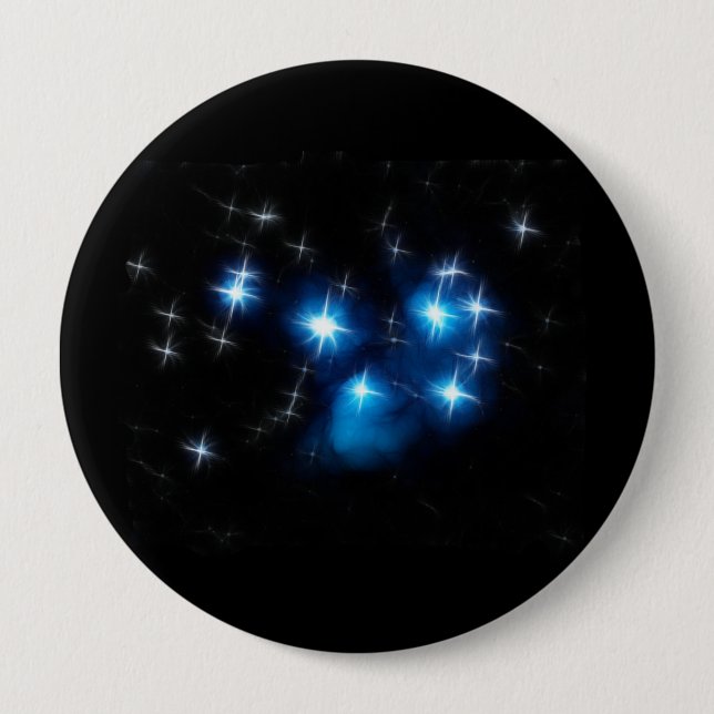 Pleiades Blau-Sternhaufen Button (Vorderseite)