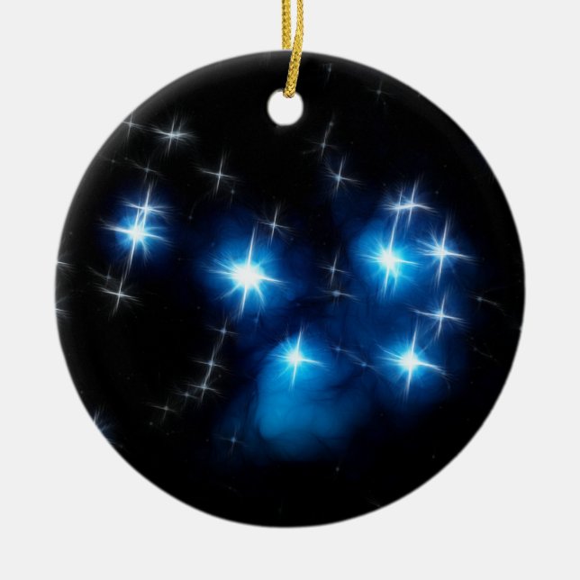 Pleiades Blau-Sternhaufen Keramikornament (Vorne)