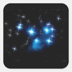 Pleiades Blue Star Cluster Quadratischer Aufkleber