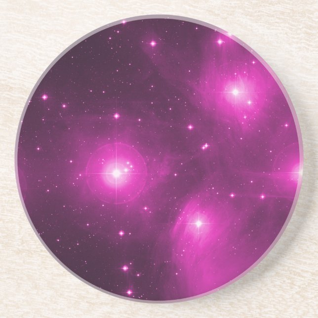 Pleiades in Rosa Sandstein Untersetzer (Vorne)