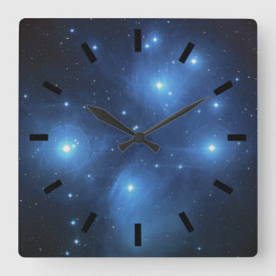 Pleiades or The Seven Sisters M45 Quadratische Wanduhr