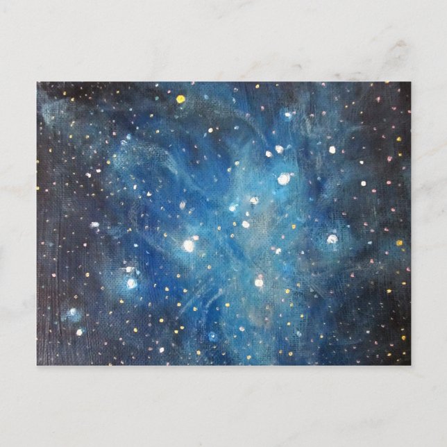 Pleiades Raum-Kunst-Konstellations-Malerei-Druck Postkarte (Vorderseite)