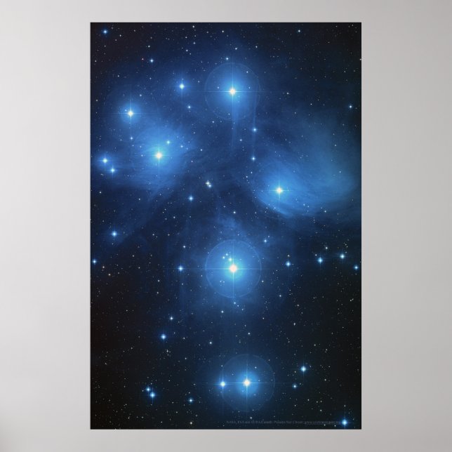 Pleiades Star Cluster 18x12 (16x11) Poster (Vorne)