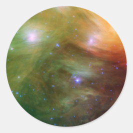 Pleiades Sterne im Infrarot SSC2007 07A Runder Aufkleber