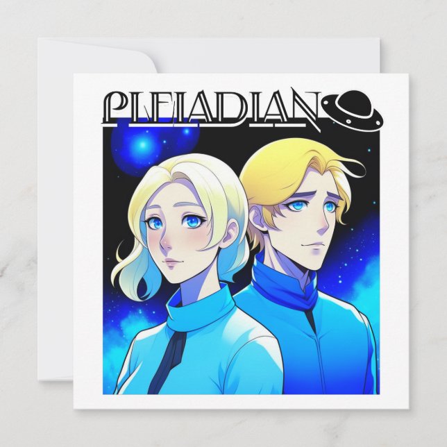 Pleiadian Alien Race und UFO (Vorderseite)