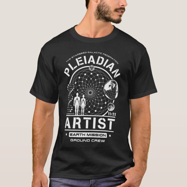 Pleiadian Artist Starseed Earth Mission Crew T-Shirt (Vorderseite)