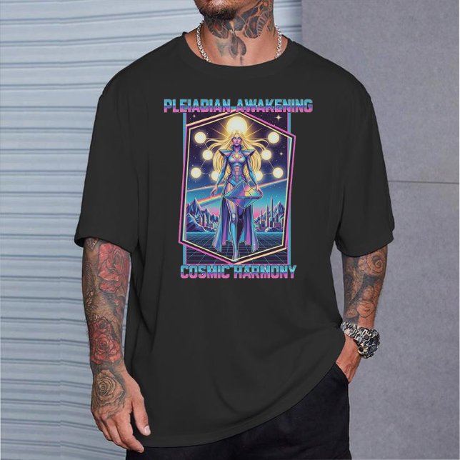 Pleiadian Awakening | Retro 80s Cosmic Harmony T-Shirt (Von Creator hochgeladen)