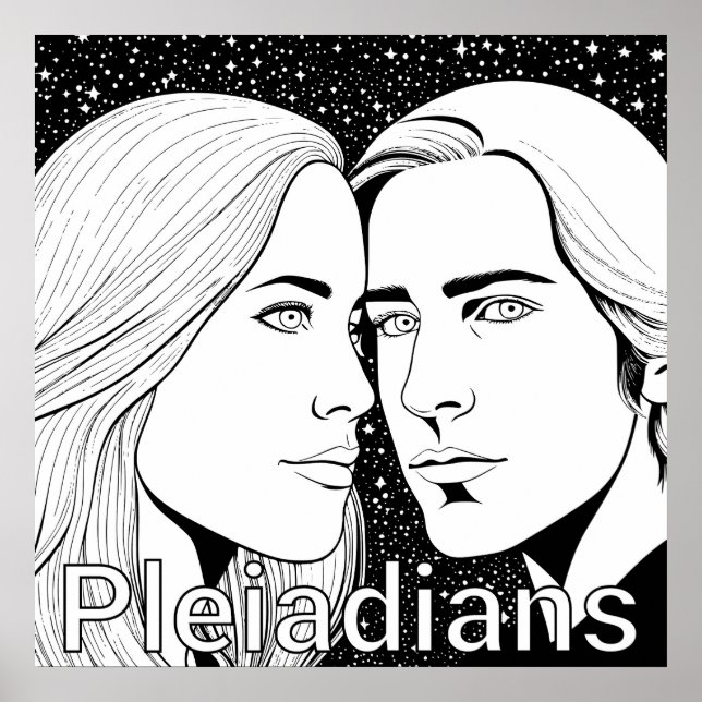 Pleiadians Tall Extraterrestriste Weiblich und män Poster (Vorne)