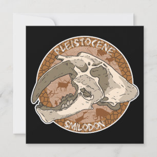 Pleistocene Paleoart Smilodon Skull Einladung