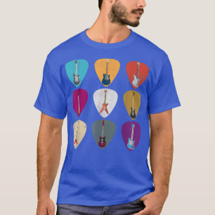 Plektrum Design für Gitarrist Retro Vintag T-Shirt
