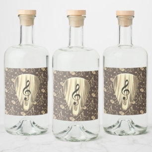 Plektrum für personalisierte Musiknote Alkoholflaschenetikett