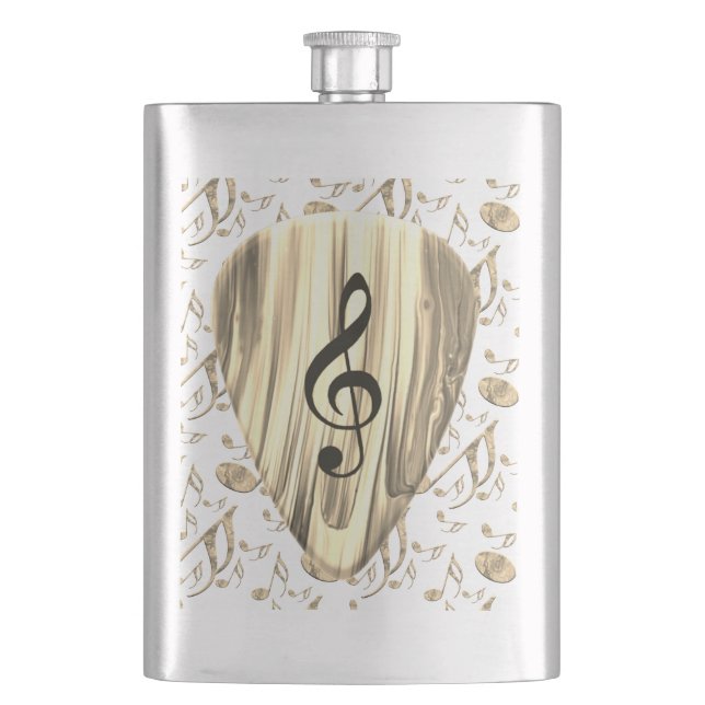 Plektrum für personalisierte Musiknote Flachmann (Vorderseite)