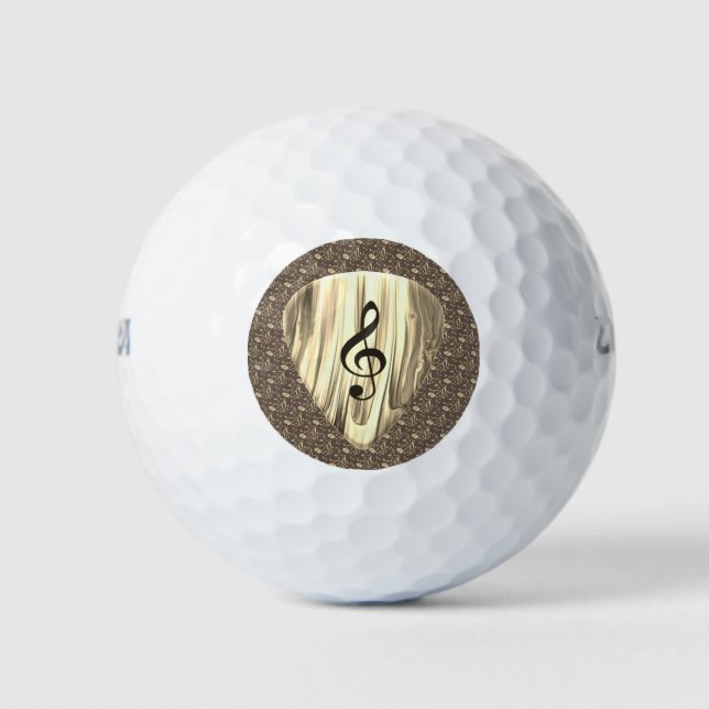 Plektrum für personalisierte Musiknote Golfball (Vorderseite)
