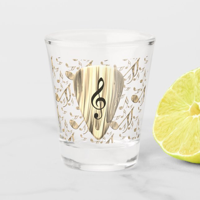Plektrum für personalisierte Musiknote Schnapsglas (Vorderseite)