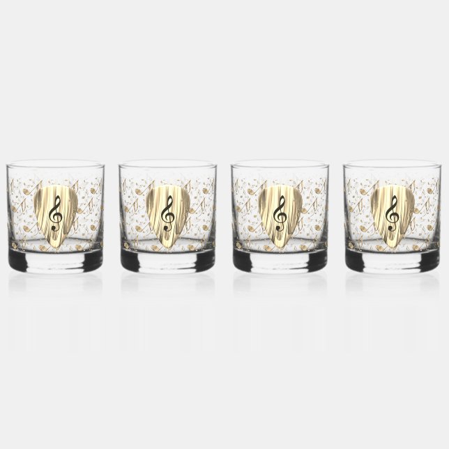 Plektrum für personalisierte Musiknote Whiskyglas (Vorderseite)
