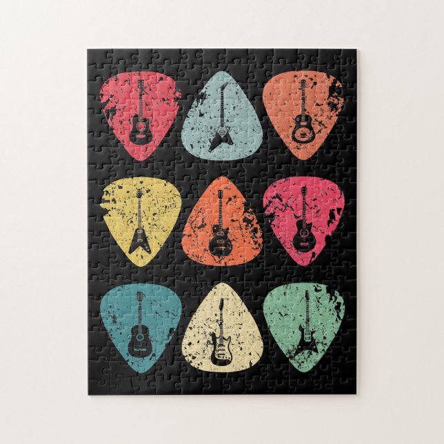 Plektrum Retro Vintag für Gitarristen Bassist Bass Puzzle (Vertikal)