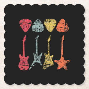 Plektrum Retro Vintag für Gitarristen Bassist Untersetzer