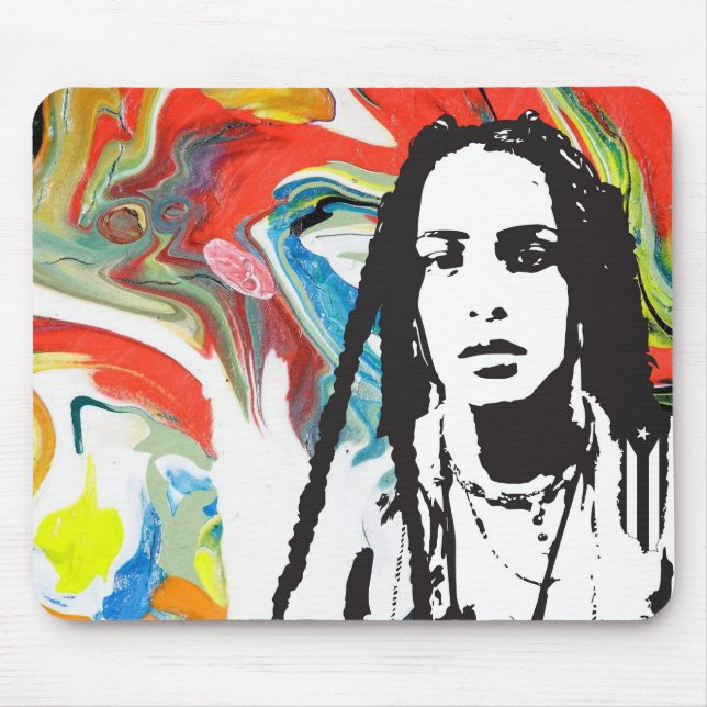 Plena Punk puerto-ricanische Kunst Mousepad (Vorne)