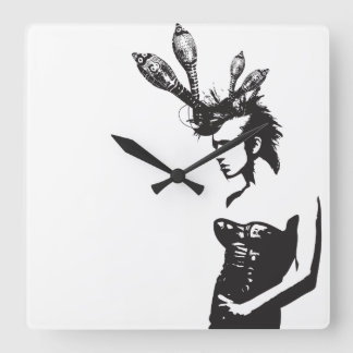 Plena Punk puerto-ricanische Kunst Quadratische Wanduhr