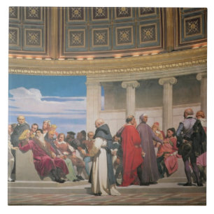 Plenarsaal: Künstler alles Alters, Detail des righ Fliese