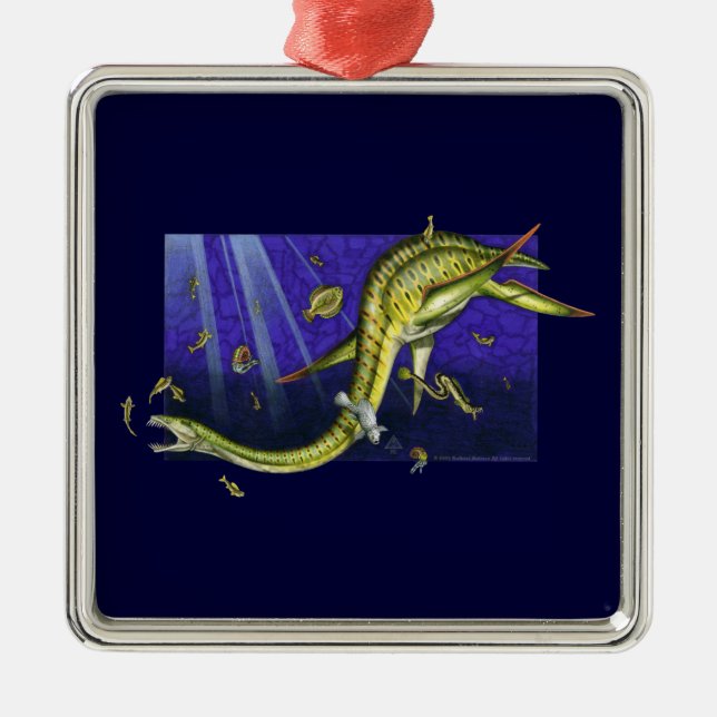 Plesiosaur Premium Square Ornament (Vorne)
