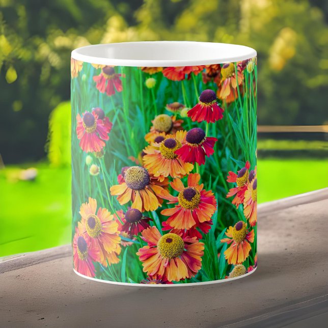Plethora Red and Orange Heleniums Kaffeetasse (Von Creator hochgeladen)