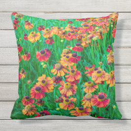 Plethora Red and Orange Heleniums Kissen