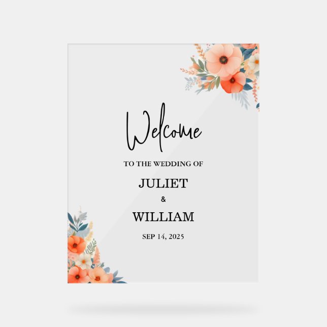 Plexiglas Perspex Akrylglas Hochzeit Acrylschild (Vorderseite)