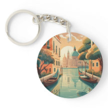 Plexiglass Keychain 'Venice' – Vintage Souvenir of