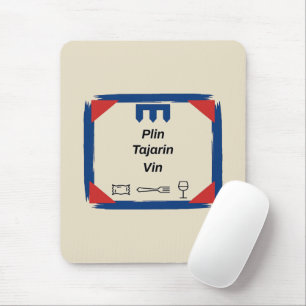 Plin Tajarin Vin Piemont Flagge Abzeichen Mousepad