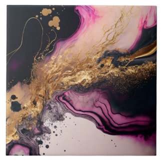 Plink Black Gold Glitzer Marble Agate Keramik Fliese