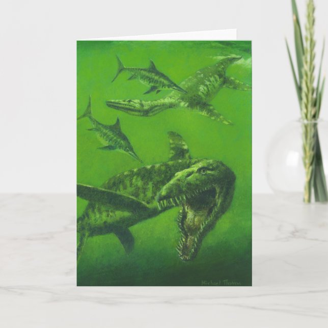Pliosaur Dinosaur Greetings Card Karte (Vorderseite)