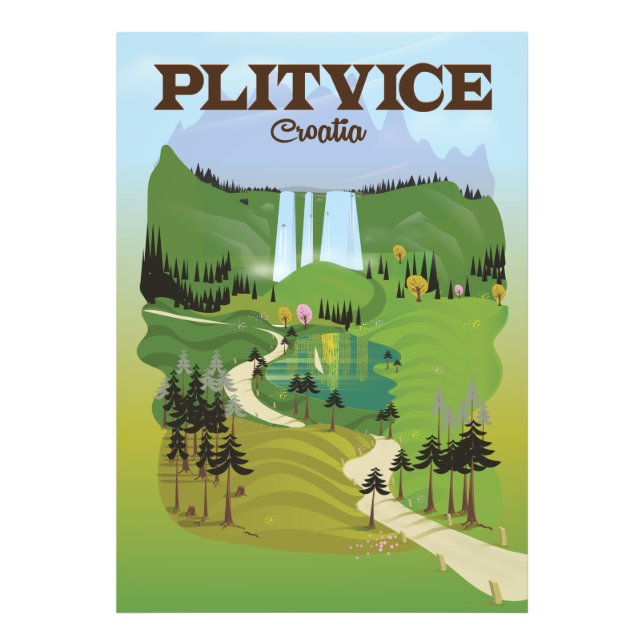 Plitvice Croatia Reiseplakat Fotodruck (Vorne)