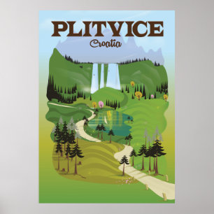 Plitvice Croatia Reiseplakat Poster