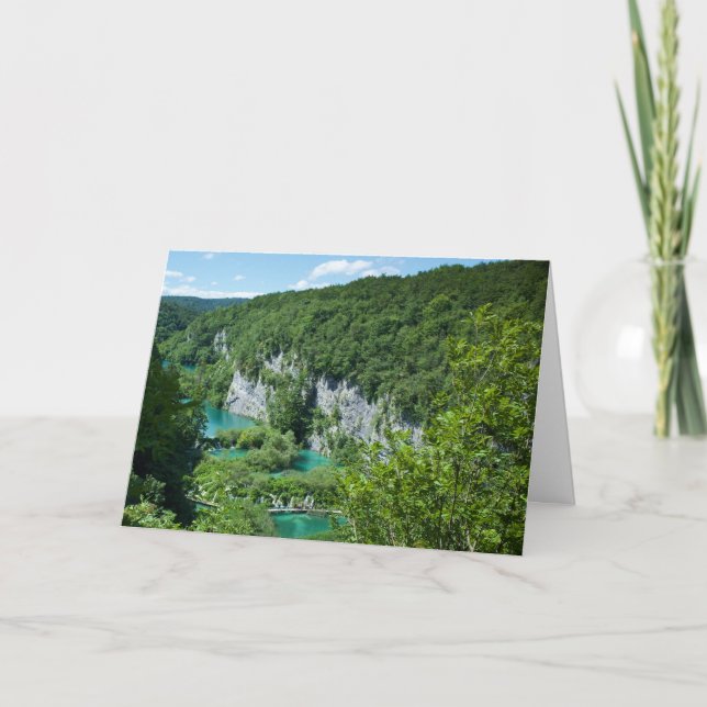 Plitvice Seen Kroatien Landschaft Fotografie Karte (Vorderseite)