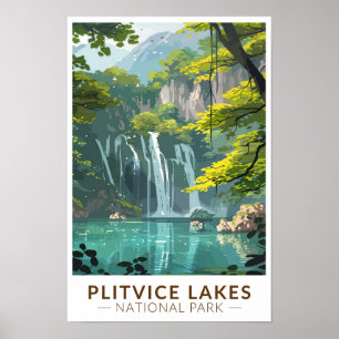 Plitvice Seen Nationalpark Reise Kunst Vintage Poster