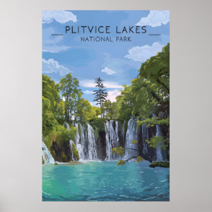 Plitvicer Seen Nationalpark Reiseplakat Kroatien Poster