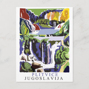 Plitvicer Wasserfälle, alte Reise-Postkarte Postkarte