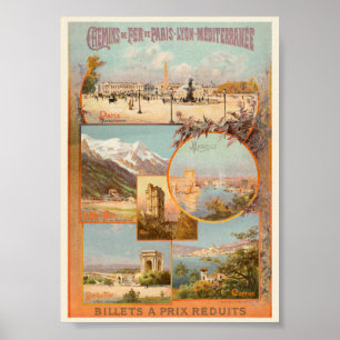 PLM Paris Marseille Frankreich Vintage Poster 1904